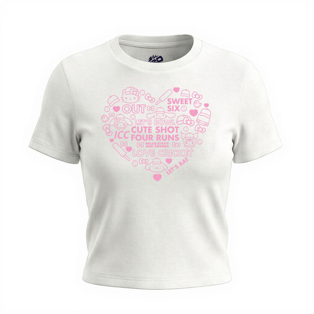 Hello Kitty Women's White Heart Tee