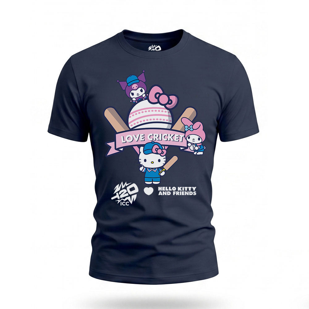 Hello Kitty Girls Navy Love Cricket Graphic Tee