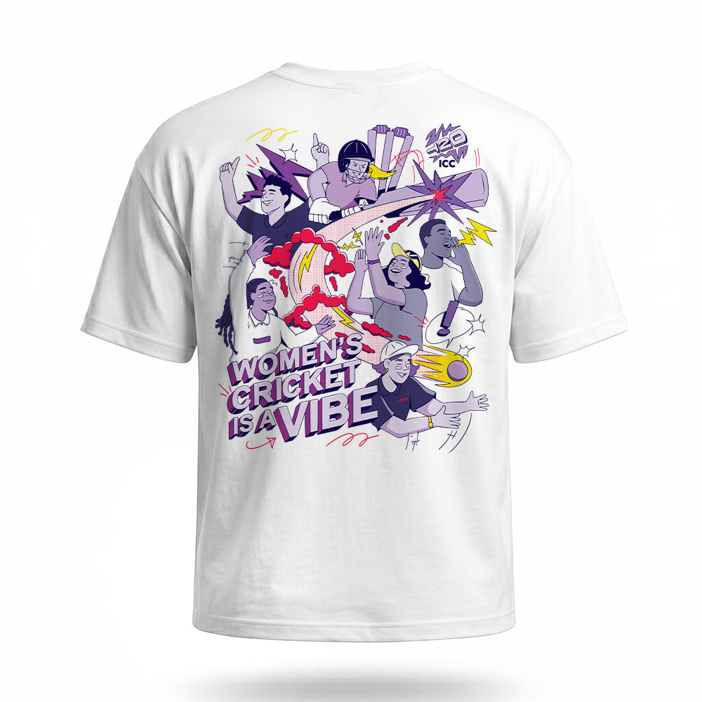 Unisex White 'Women's Cricket Is A Vibe' Tee