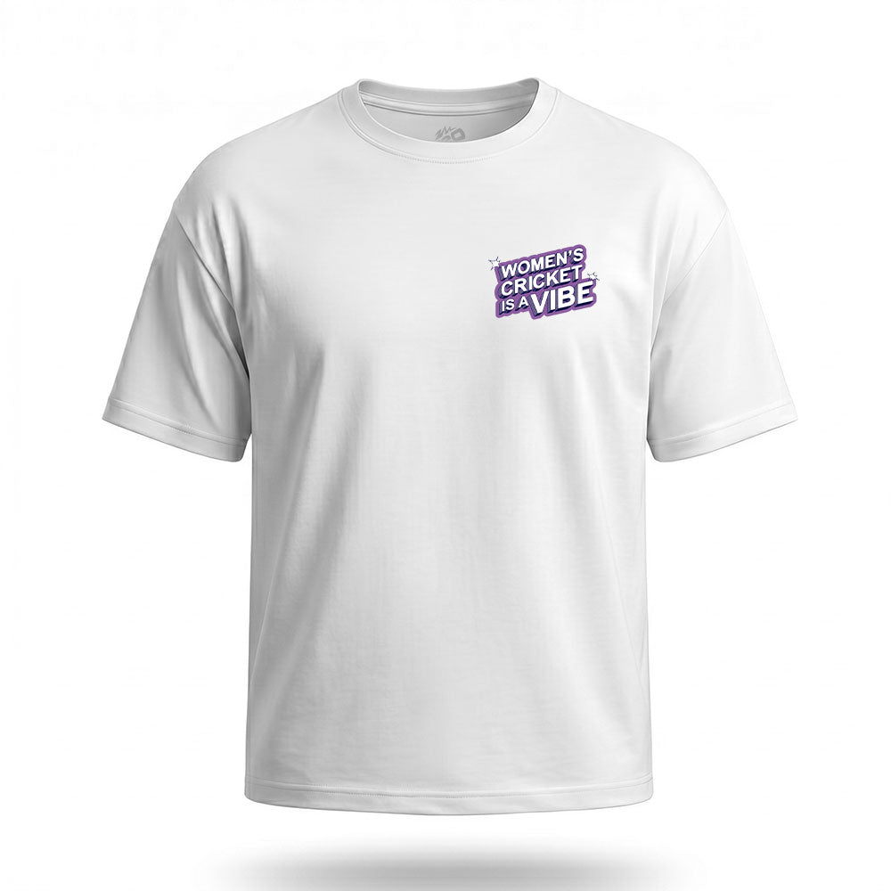 Unisex White 'Women's Cricket Is A Vibe' Tee