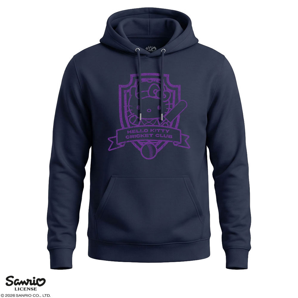 Hello Kitty and Friends Adults Unisex Navy Cricket Club Logo Hoodie