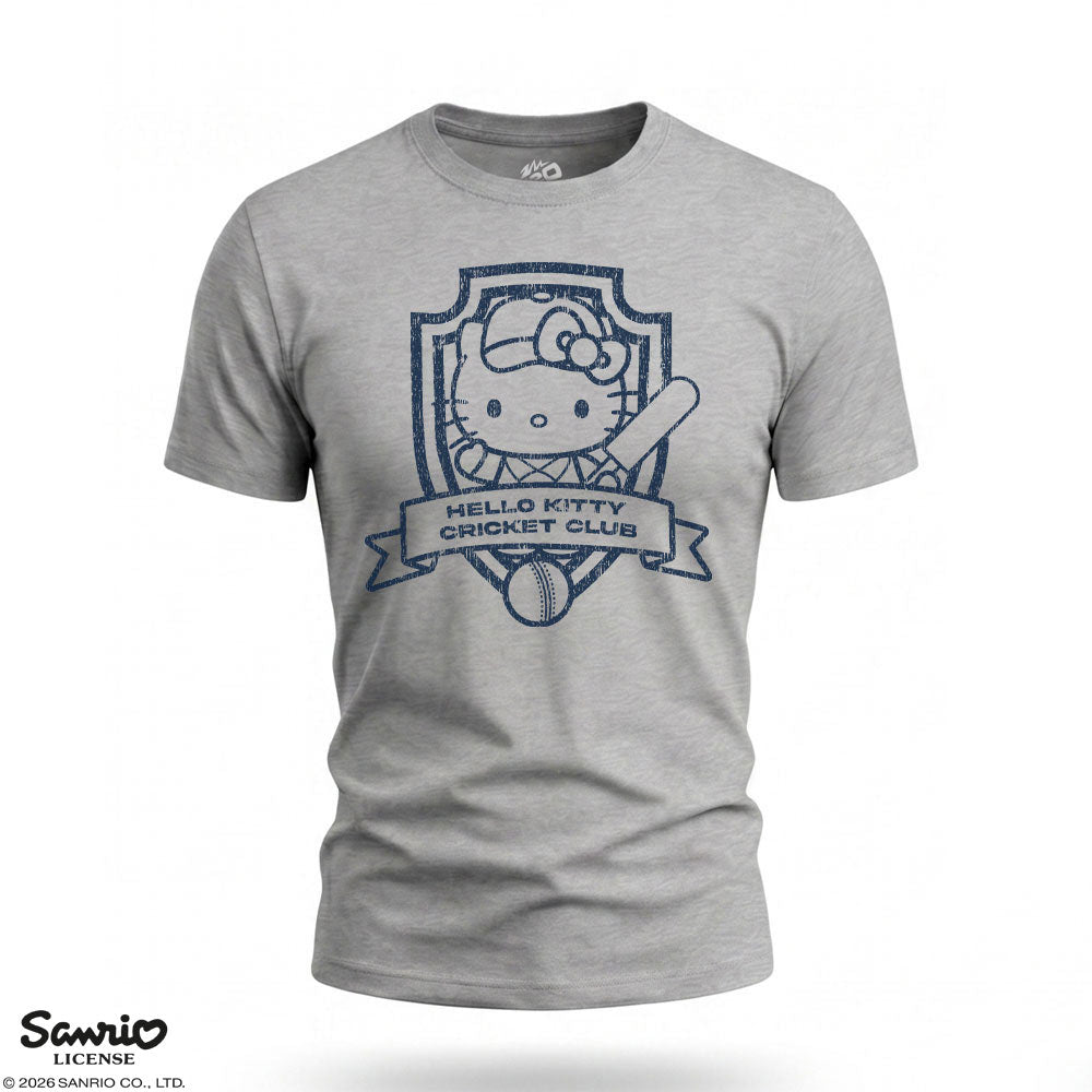 Hello Kitty and Friends Adults Unisex Grey Cricket Club Logo Tee