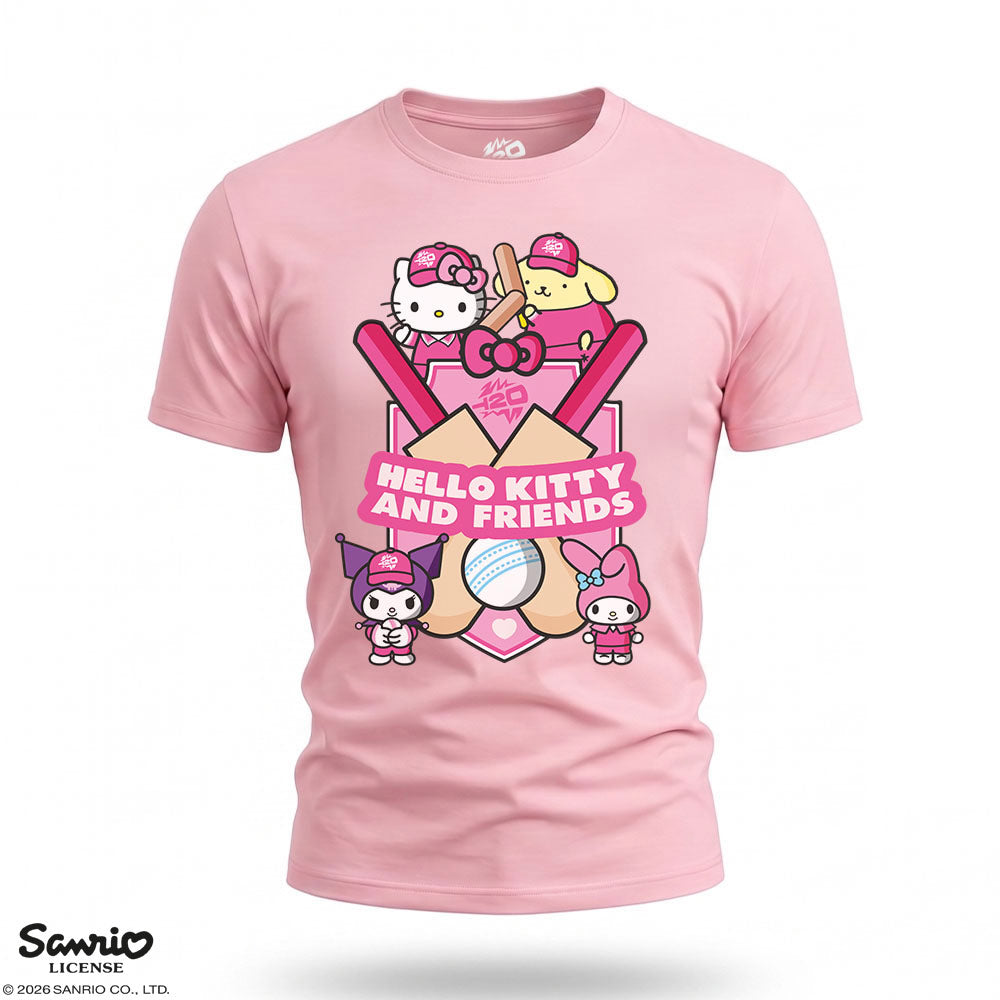 Hello Kitty and Friends Girls Pink Bat Crest Tee