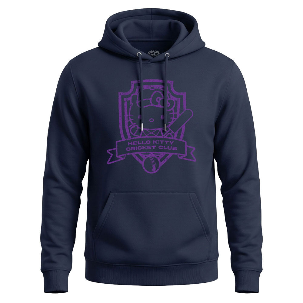 Hello Kitty Adults Unisex Navy Cricket Club Logo Hoodie