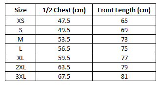 Size chart for Hello Kitty Adults Unisex Grey Cricket Club Logo Tee