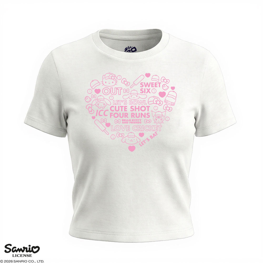 Hello Kitty and Friends Women's White Heart Tee