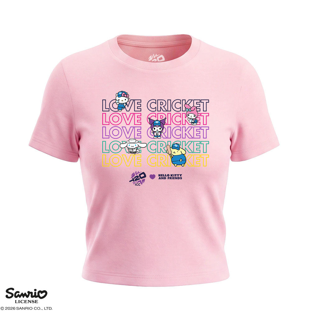 Hello Kitty and Friends Women's Pink Love Cricket Repeat Tee